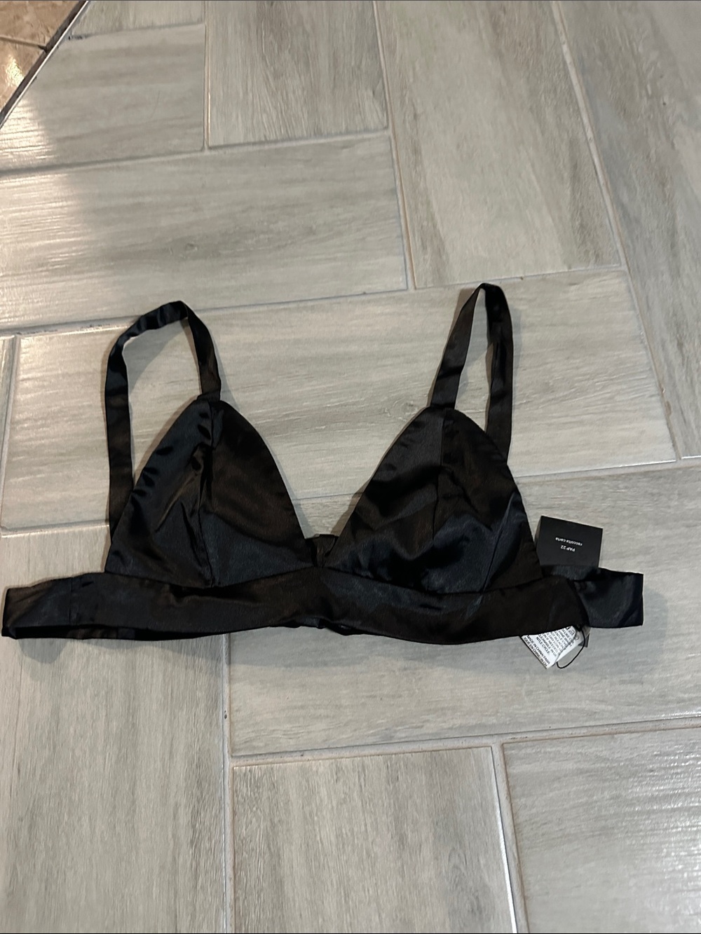 Halter crop top back now Satin Triangle Bralette